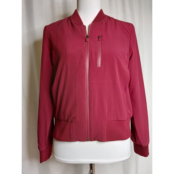 BR Standard flyweight Bomber jacket crystal claret burgundy Banana Republic SP - Picture 1 of 9